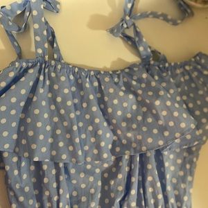 Blue and White Polka Dot Dress